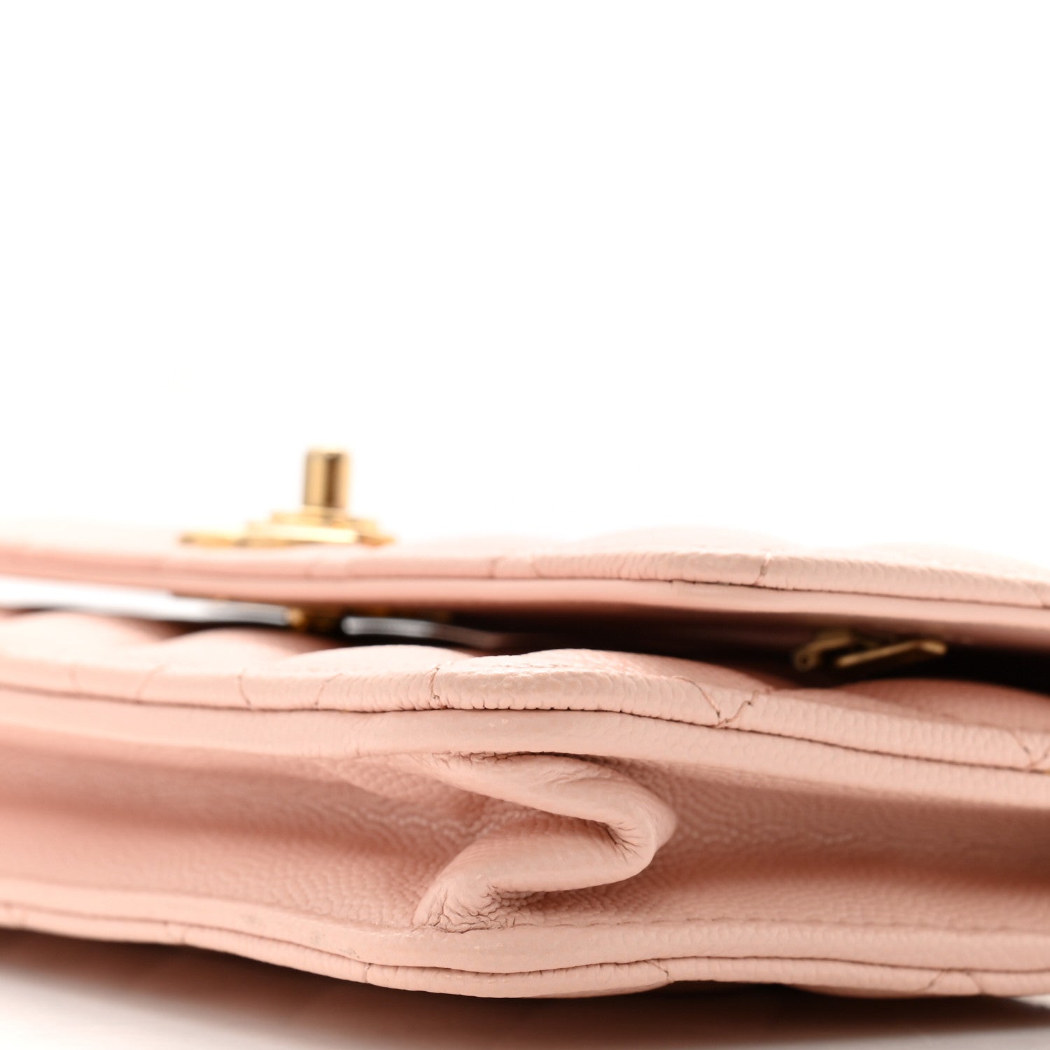 Chanel Caviar Quilted Camellia Wallet On Chain WOC Light Pink 11 of 14