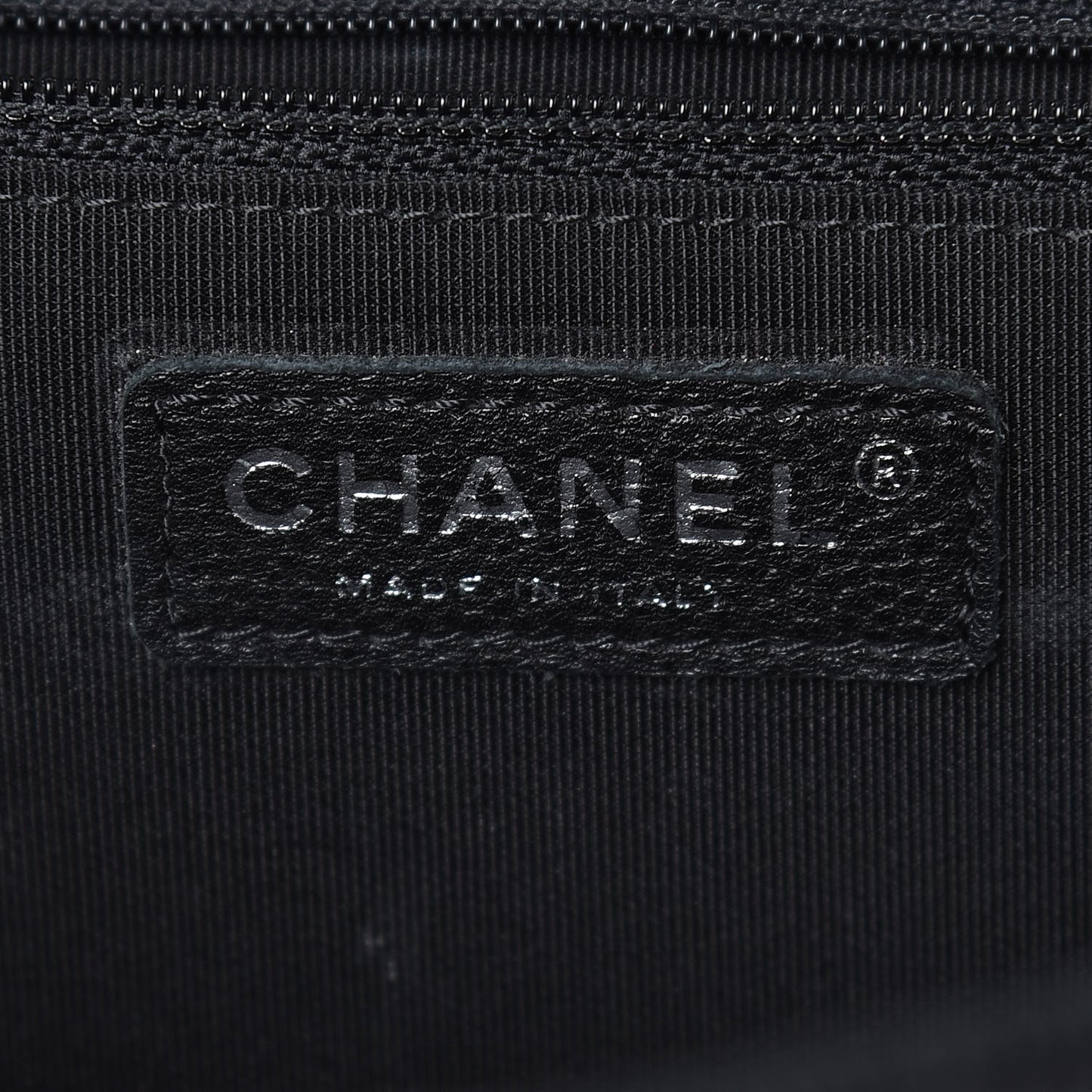 Caviar Chevron Quilted Large Puffy CC Flap Black