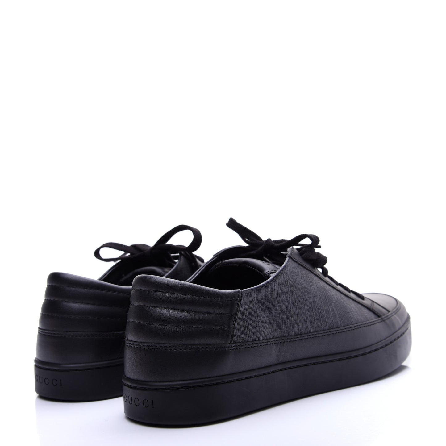 GG Supreme Monogram Mens Low Top Sneakers 9.5 Black
