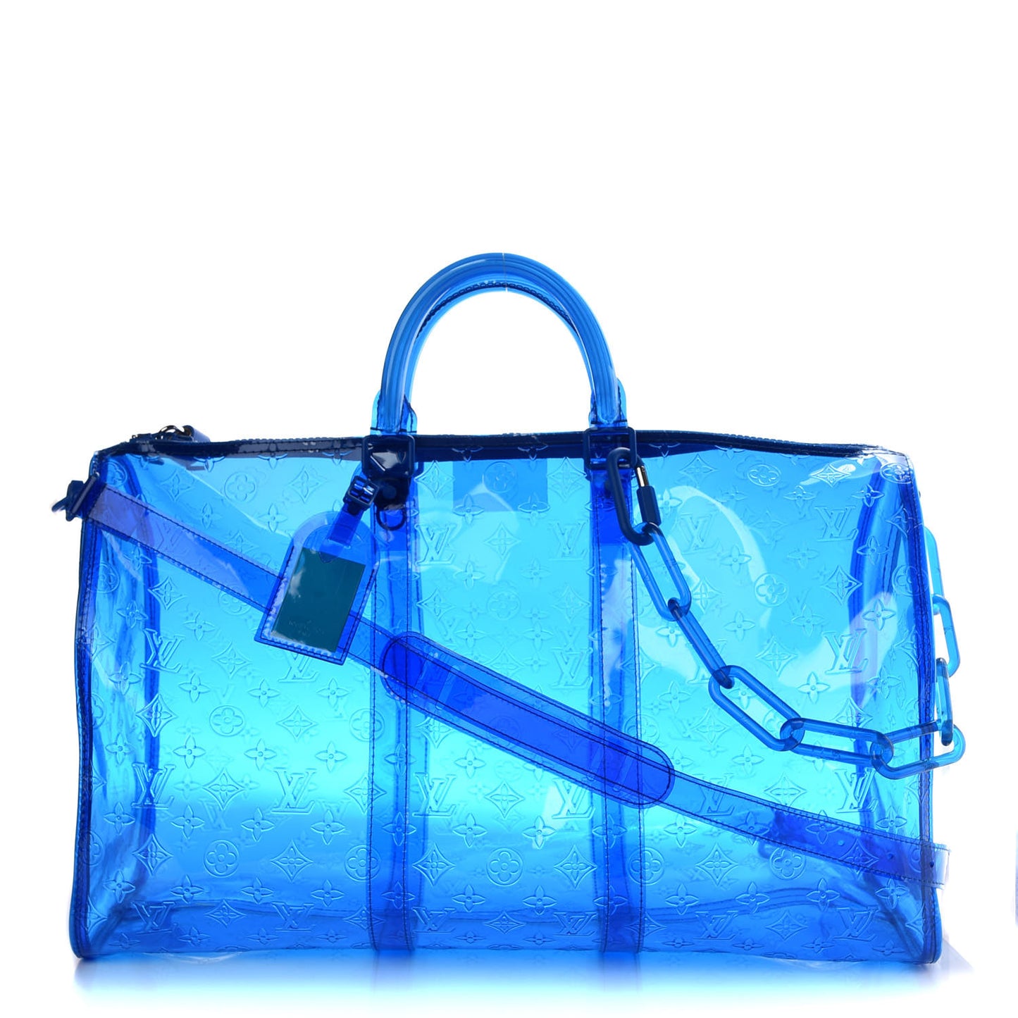 PVC Monogram Keepall Bandouliere 50 Blue