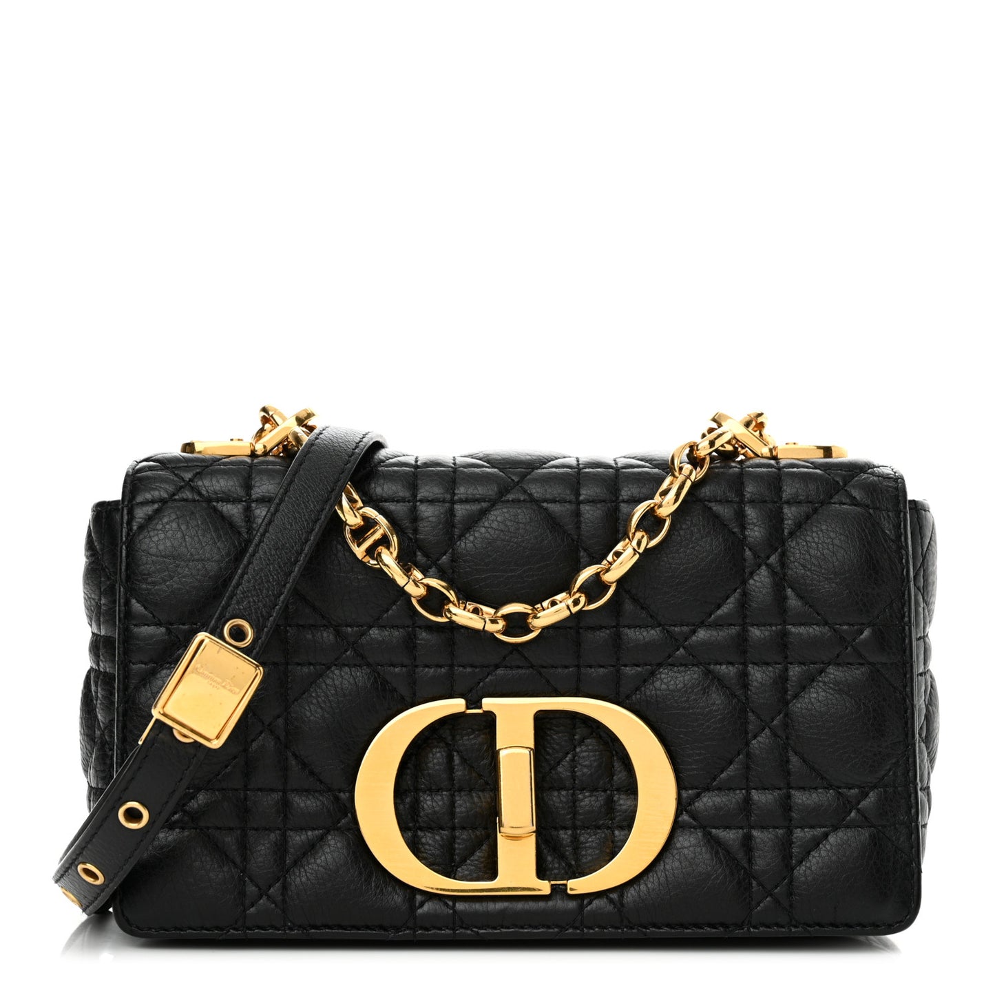 Calfskin Cannage Small Caro Bag Black