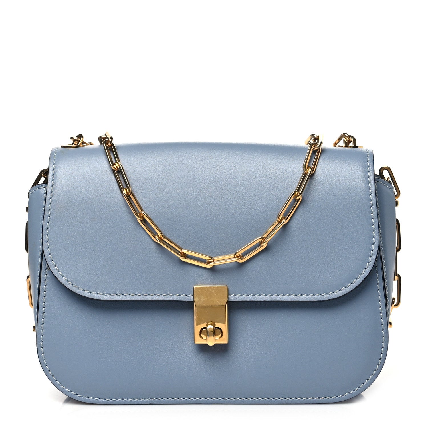Valentino Garavani Vitello Chain Flap Bag Aqua 1 of 10
