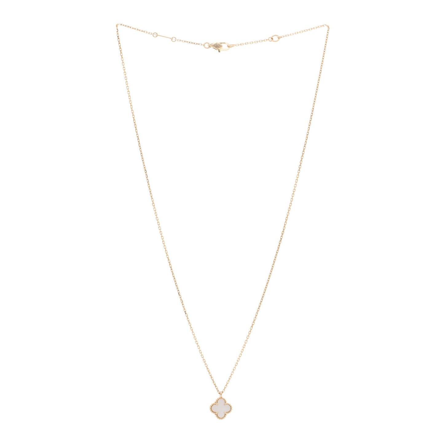 18K Yellow Gold Mother of Pearl Sweet Alhambra Pendant Necklace
