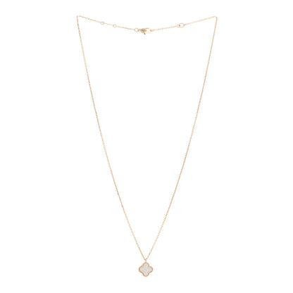 Van Cleef & Arpels 18K Yellow Gold Mother of Pearl Sweet Alhambra Pendant Necklace 3 of 5