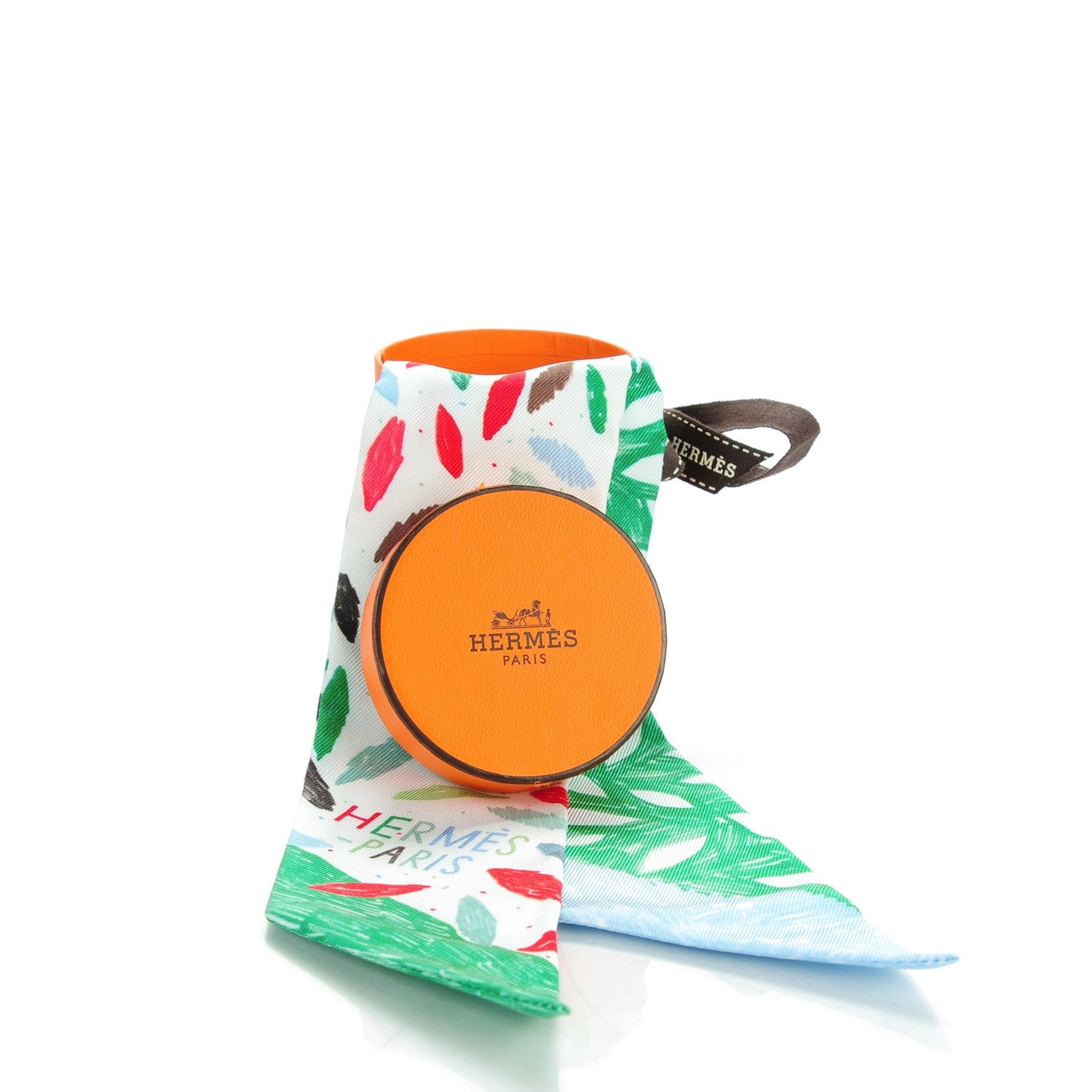 Hermes Silk Chacun Fait Son Nid Twilly Ciel Vert Rouge 6 of 6