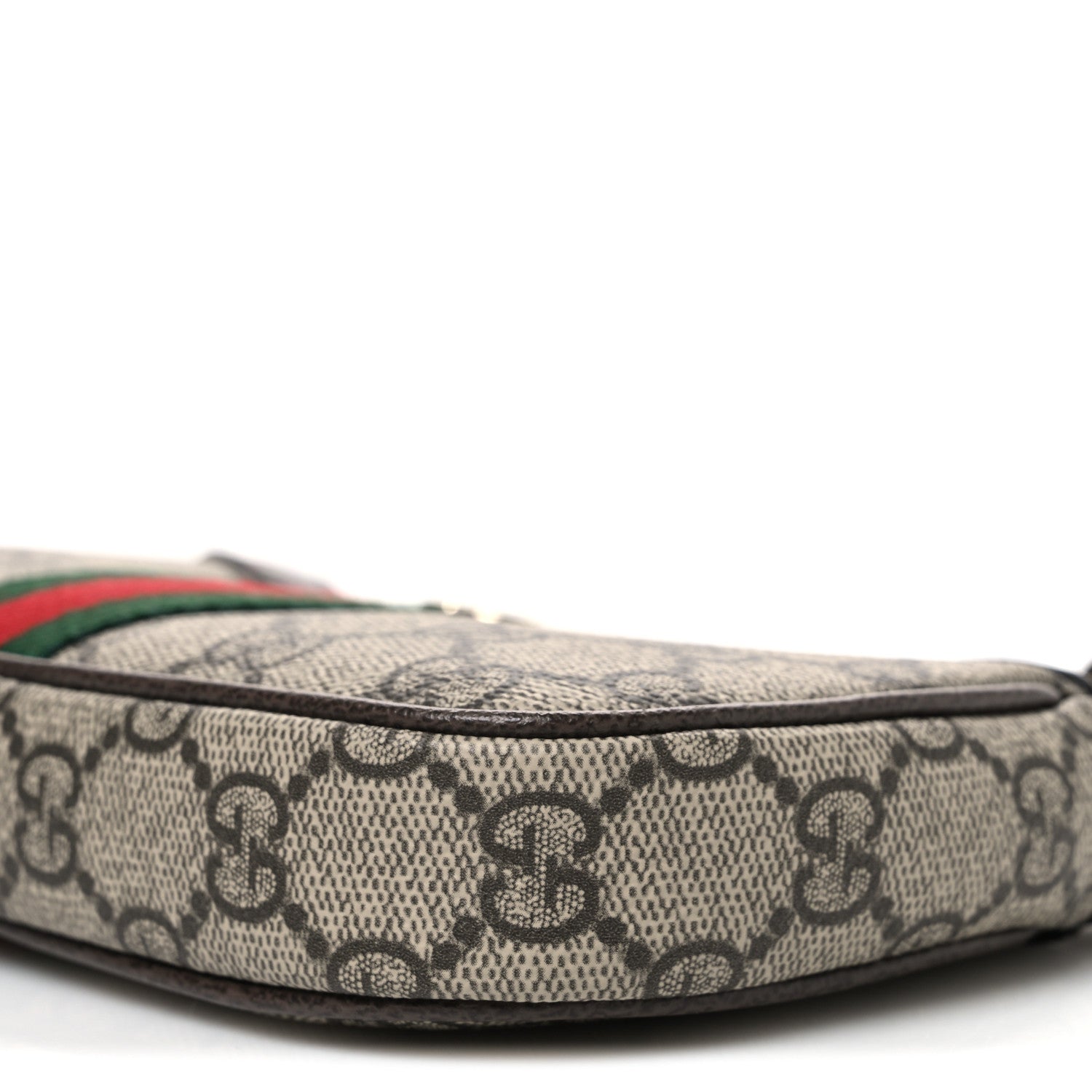 Gucci GG Supreme Monogram Textured Dollar Calfskin Web Mini Ophidia Shoulder Bag Beige Ebony New Acero 10 of 10