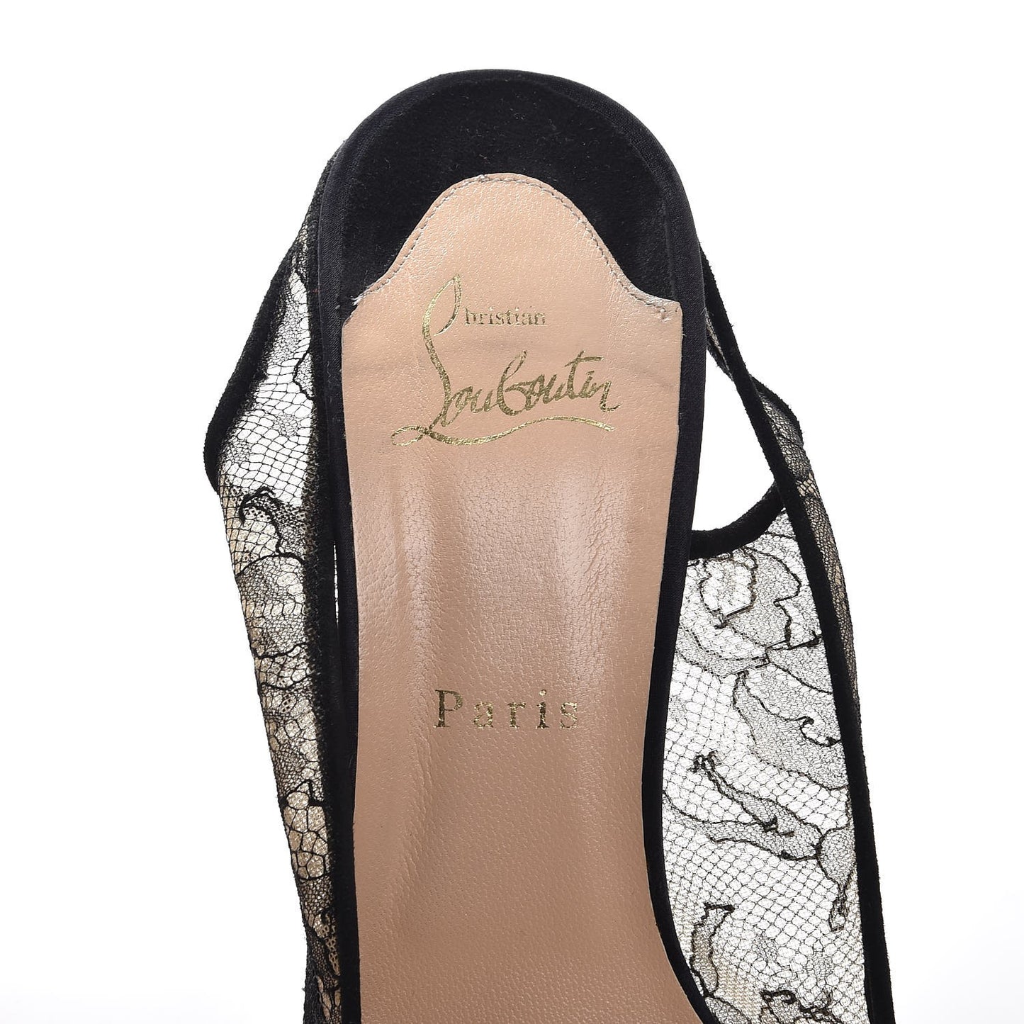 Satin Lace Exclu 140 Platform Slingback Pumps 40 Black