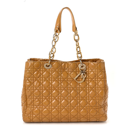 Christian Dior Patent Cannage Large Dior Soft Shopping Tote Beige 1 of 10