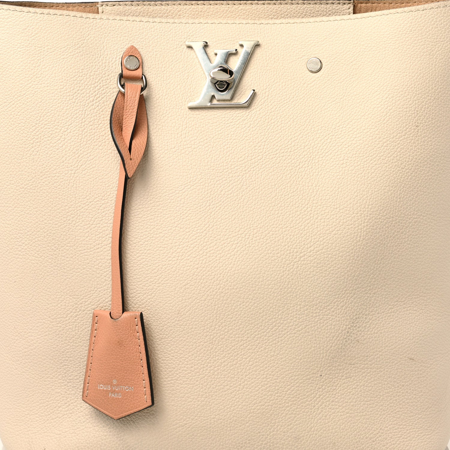 Louis Vuitton Calfskin Lockme Bucket Soie Quartz Calla 8 of 14