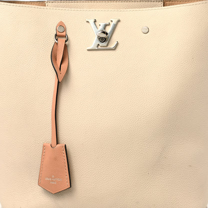 Louis Vuitton Calfskin Lockme Bucket Soie Quartz Calla 8 of 14