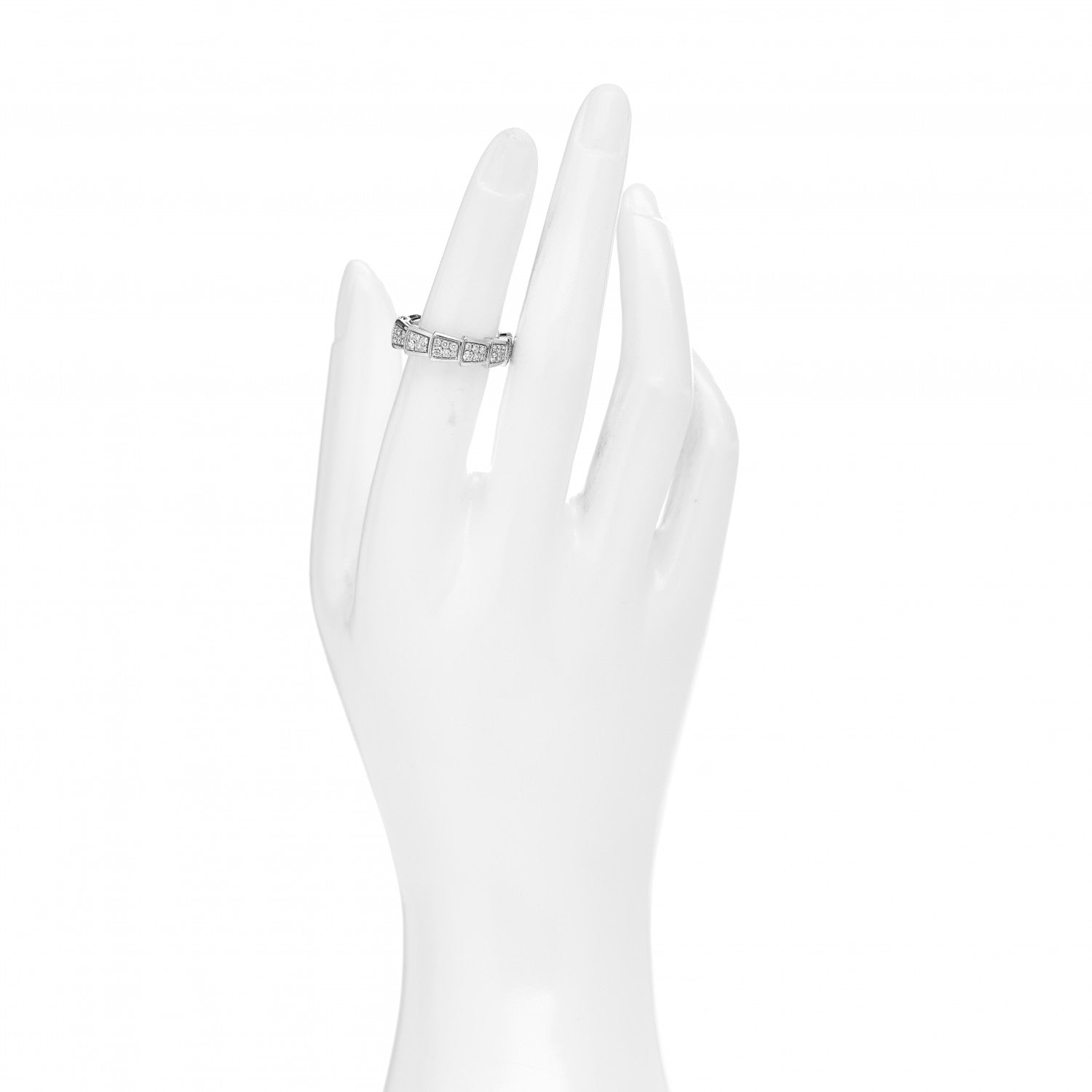 Bulgari 18K White Gold Diamond Serpenti Viper Pave Ring 52 6 2 of 5