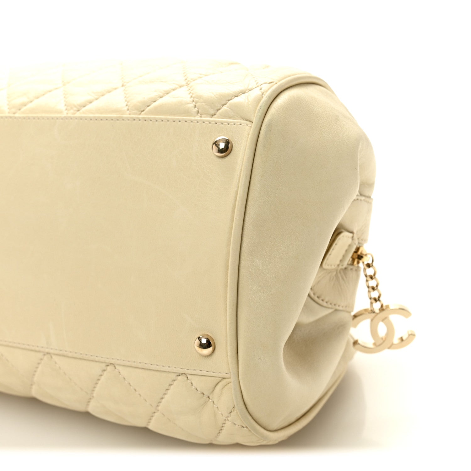 Chanel Distressed Lambskin Lady Braid Bowler Ivory 10 of 11