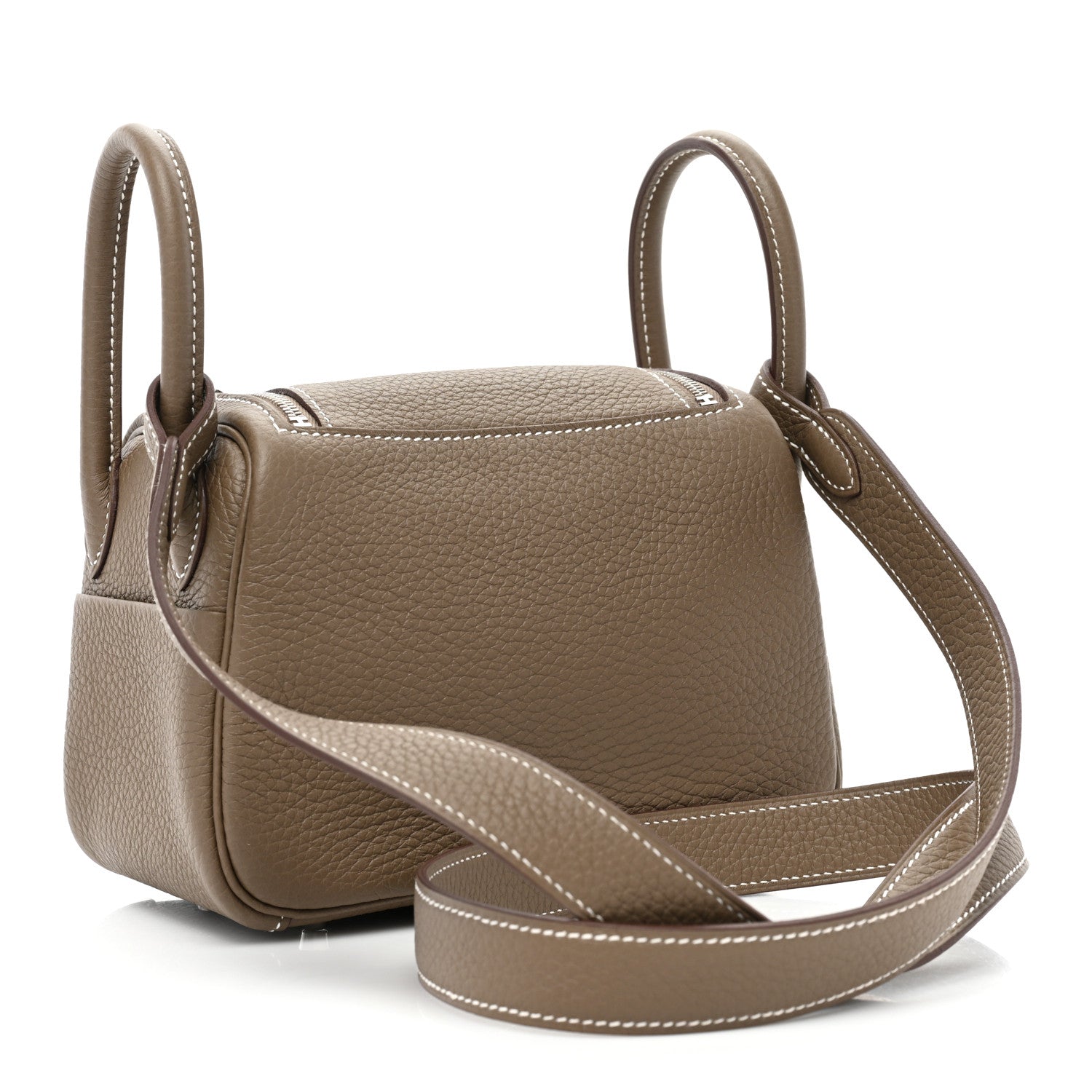 Hermes Taurillon Clemence Mini Lindy 20 Etoupe 3 of 8