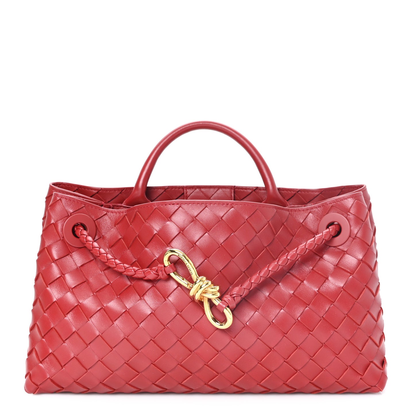 Nappa Intrecciato Small East West Andiamo Shoulder Bag Rosewood