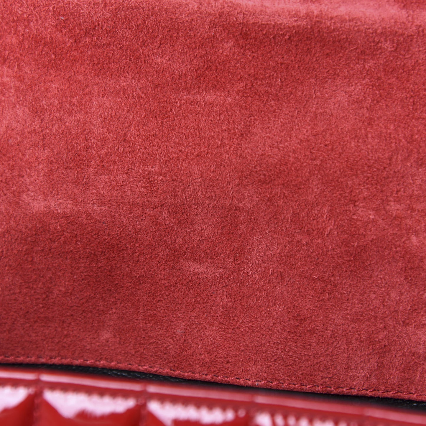 Patent Calfskin Matelasse Monogram Medium Vicky Chain Bag Rouge Eros
