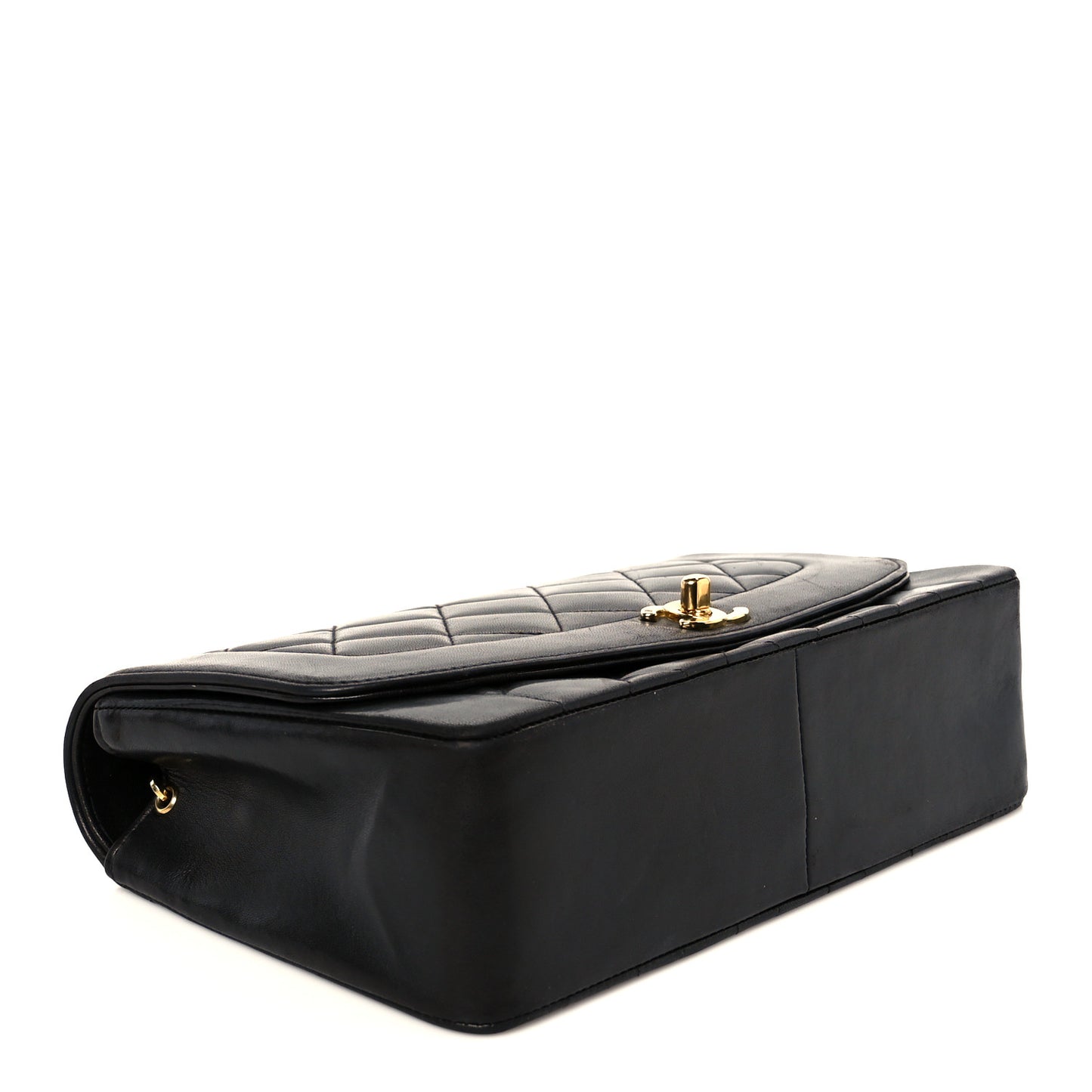 Lambskin Quilted Medium Single Flap Black