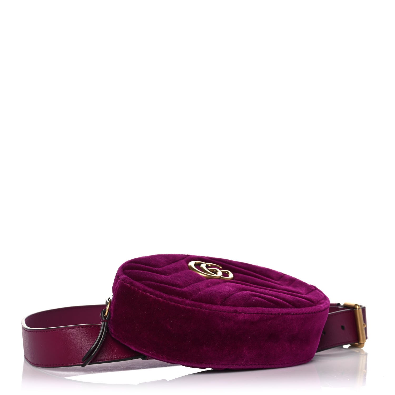 Gucci Velvet Matelasse GG Marmont Belt Bag 75 30 Fuchsia Violet Cyclamen 4 of 11