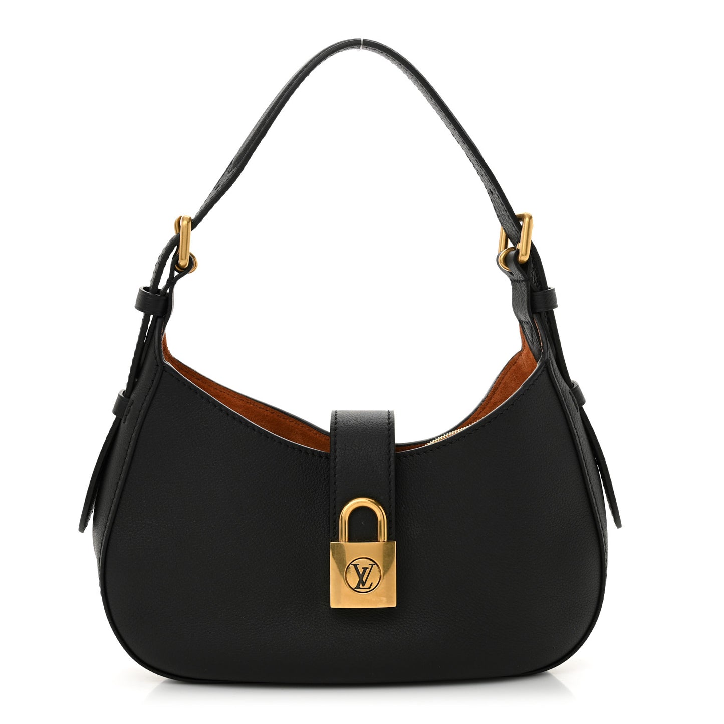 Grained Calfskin Low Key Shoulder Bag Black