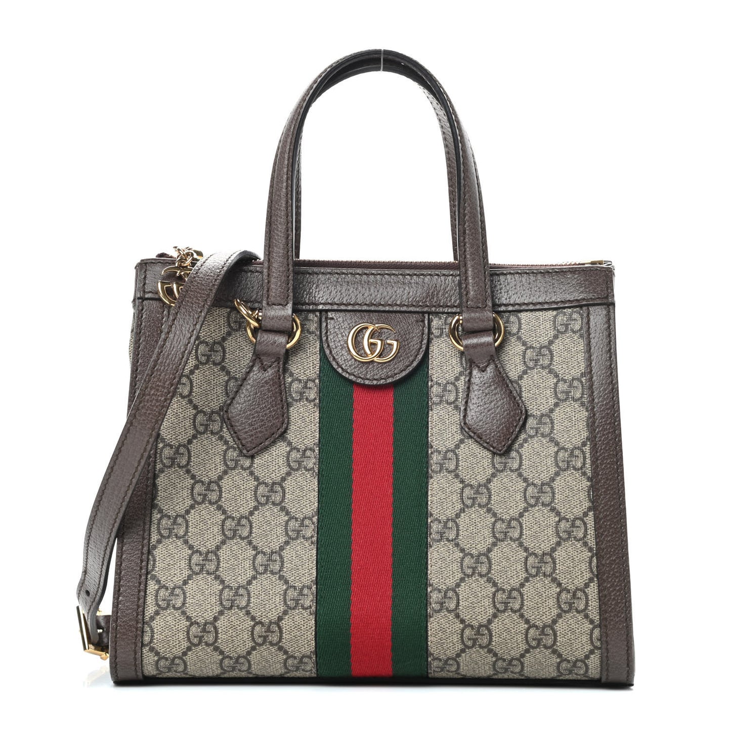 GG Supreme Monogram Small Ophidia Tote Bag Brown