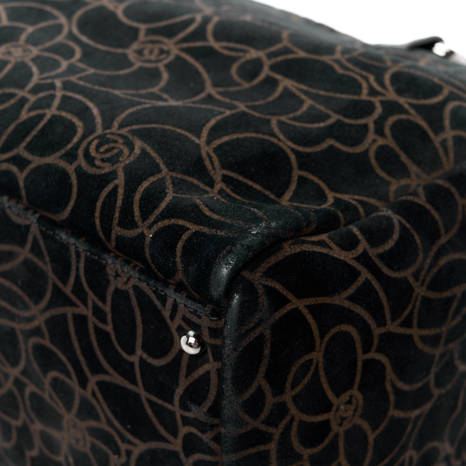 Chanel Velvet Camellia Embossed Shoulder Bag Black 18 of 18