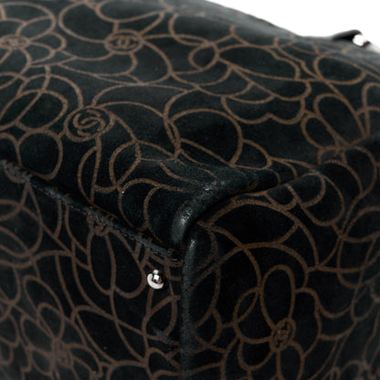 Chanel Velvet Camellia Embossed Shoulder Bag Black 18 of 18