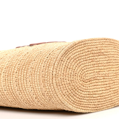 Celine Raffia Calfskin Triomphe Medium Panier Tan 9 of 10
