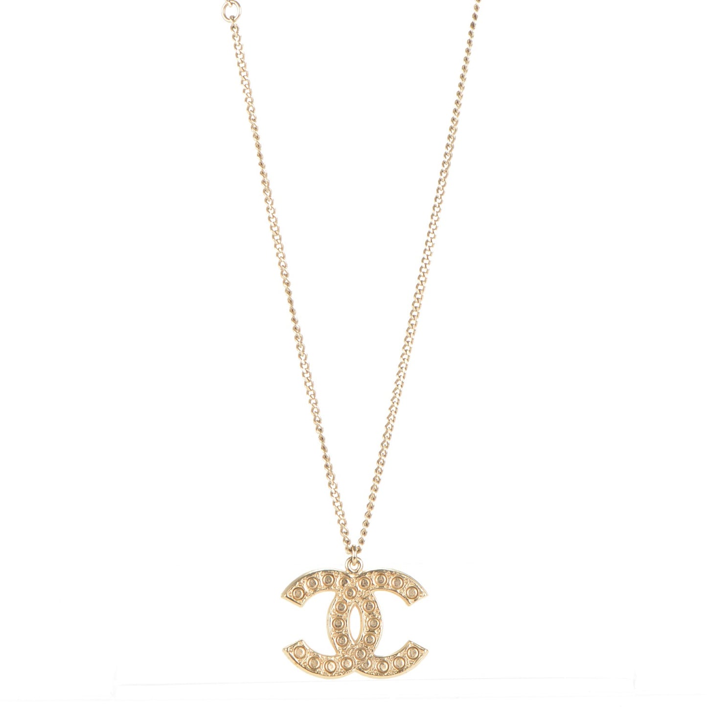 Pearl CC Pendant Necklace Gold