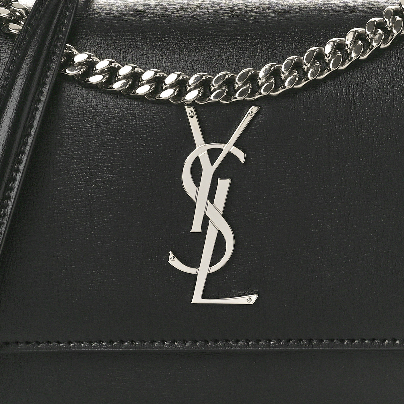Saint Laurent Calfskin Medium Monogram Sunset Black 8 of 10