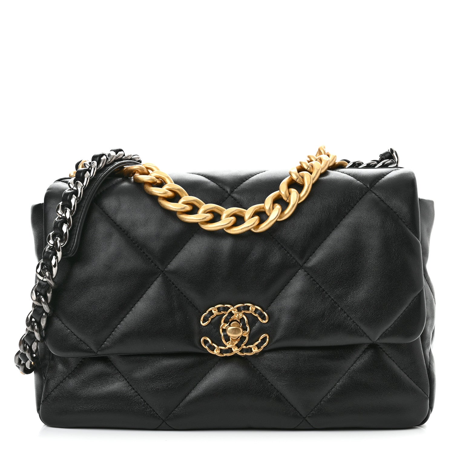 Chanel Lambskin Quilted Large Chanel 19 Flap Black 1 of 11