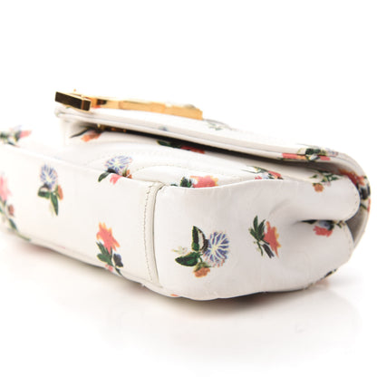 Saint Laurent Calfskin Prairie Flower Printed Matelasse Monogram Baby Chain Bag White 7 of 9