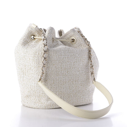 Chanel Lurex Boucle Deauville Drawstring Bag Ivory 3 of 9