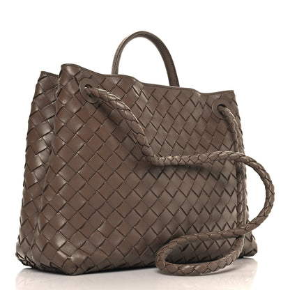 Bottega Veneta Nappa Intrecciato Medium Andiamo Shoulder Bag Taupe Grey 3 of 12