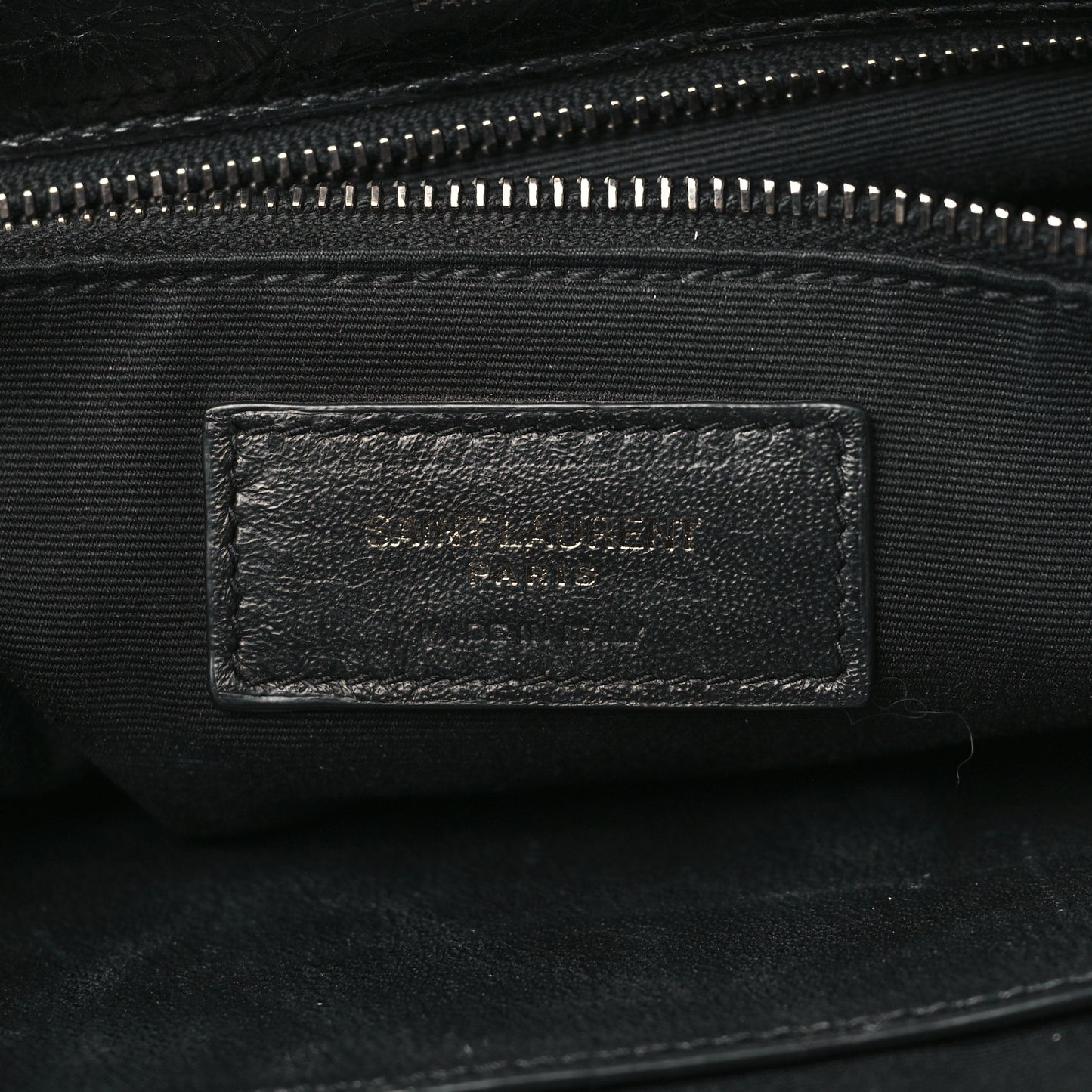 Crinkled Calfskin Matelasse Monogram Medium Niki Chain Satchel Black