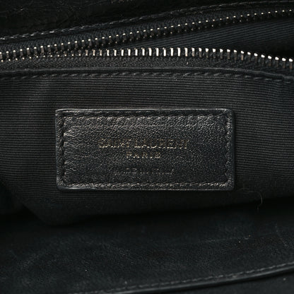 Saint Laurent Crinkled Calfskin Matelasse Monogram Medium Niki Chain Satchel Black 6 of 9