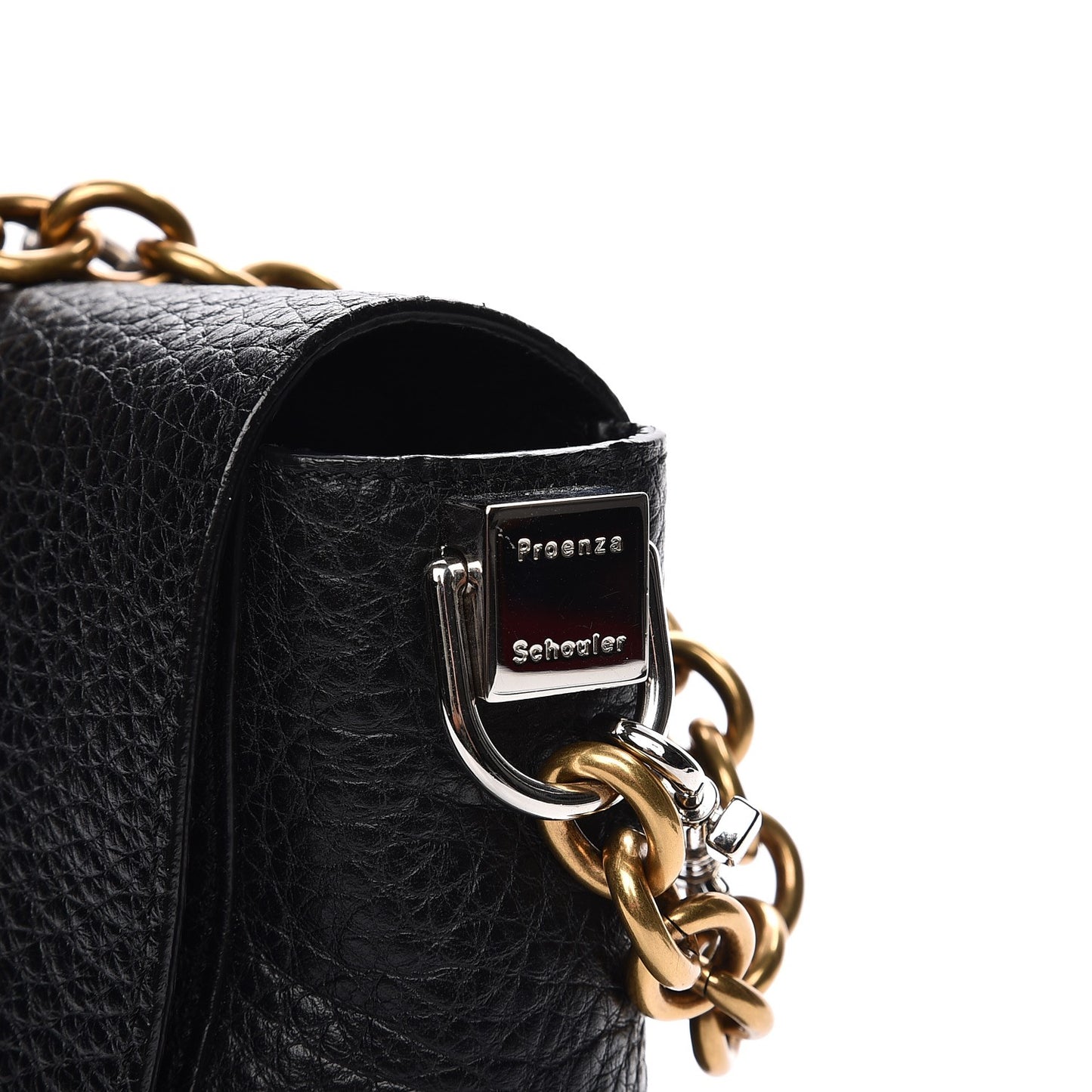 Pebbled Calfskin Small Courier Black