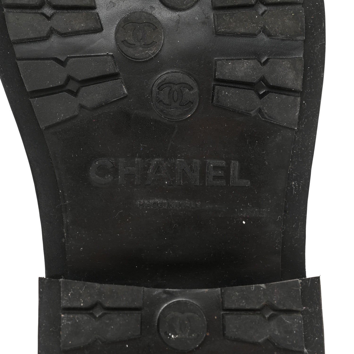 Chanel Calfskin Knit Lace Up Combat Boots 39 Black 7 of 12
