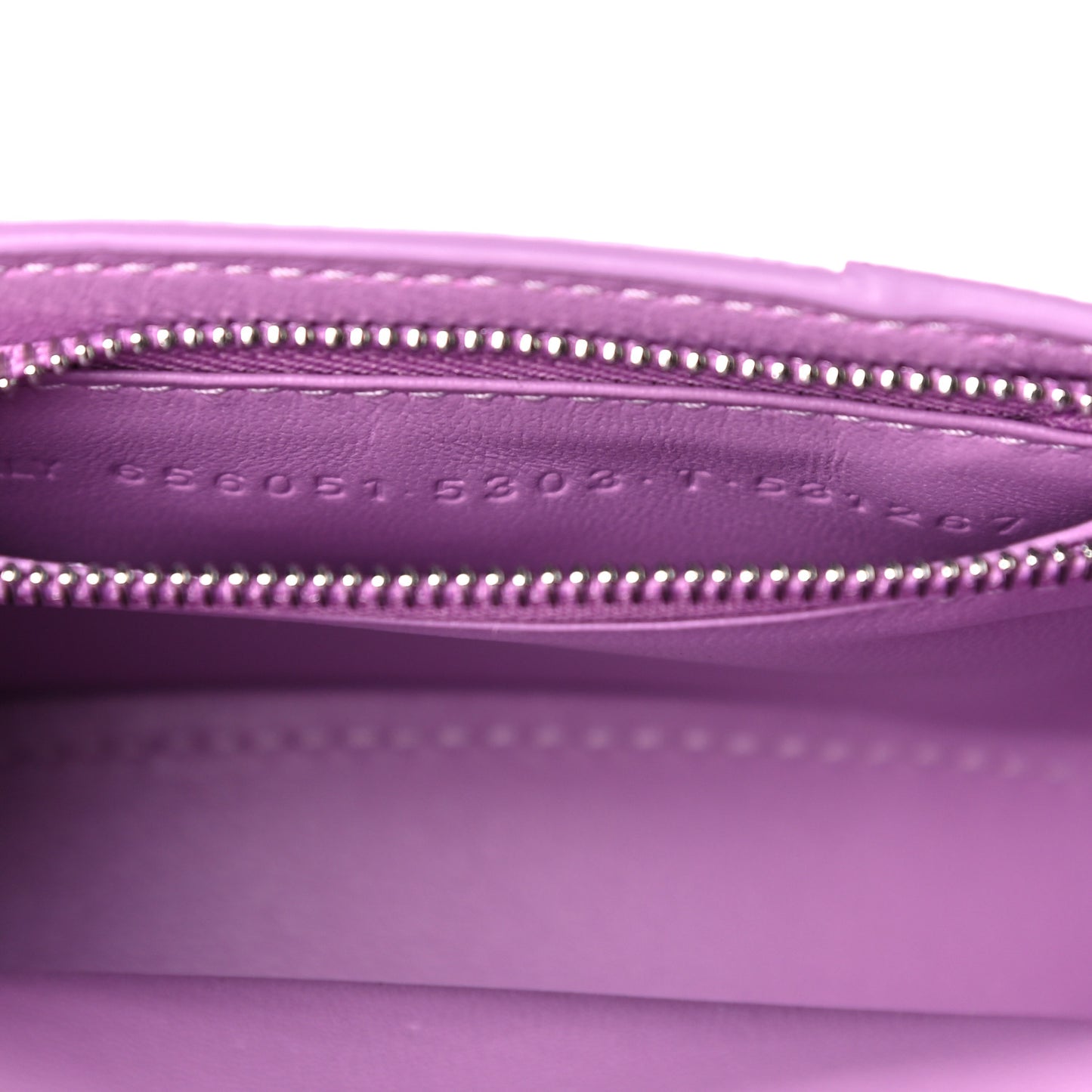 Grained Calfskin Tonal B Hourglass Chain Cardholder Lilac