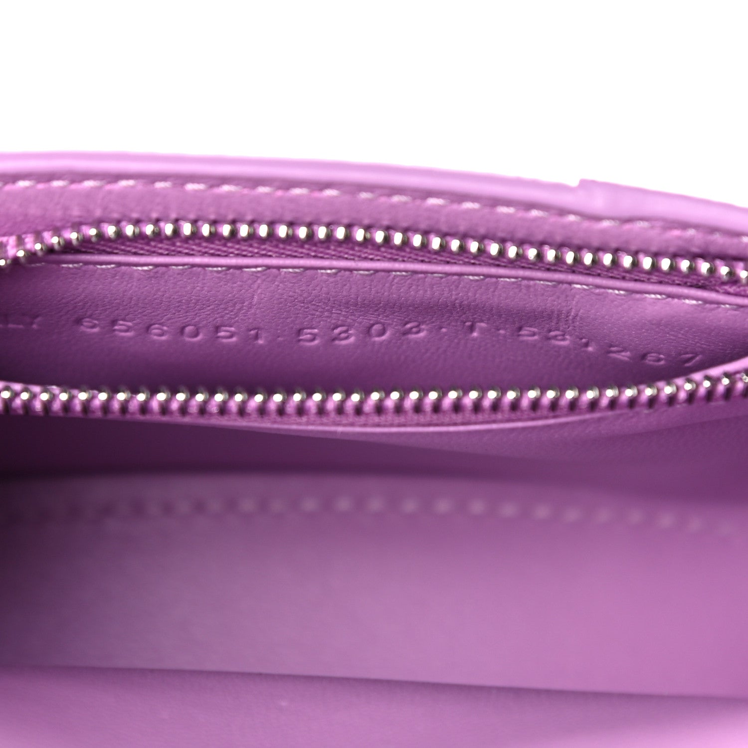 Balenciaga Grained Calfskin Tonal B Hourglass Chain Cardholder Lilac 7 of 10