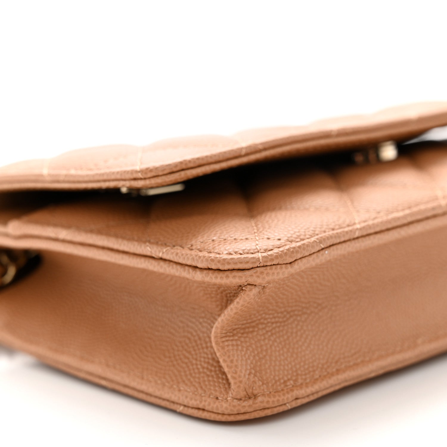 Chanel Caviar Quilted Wallet on Chain WOC Dark Beige 10 of 12