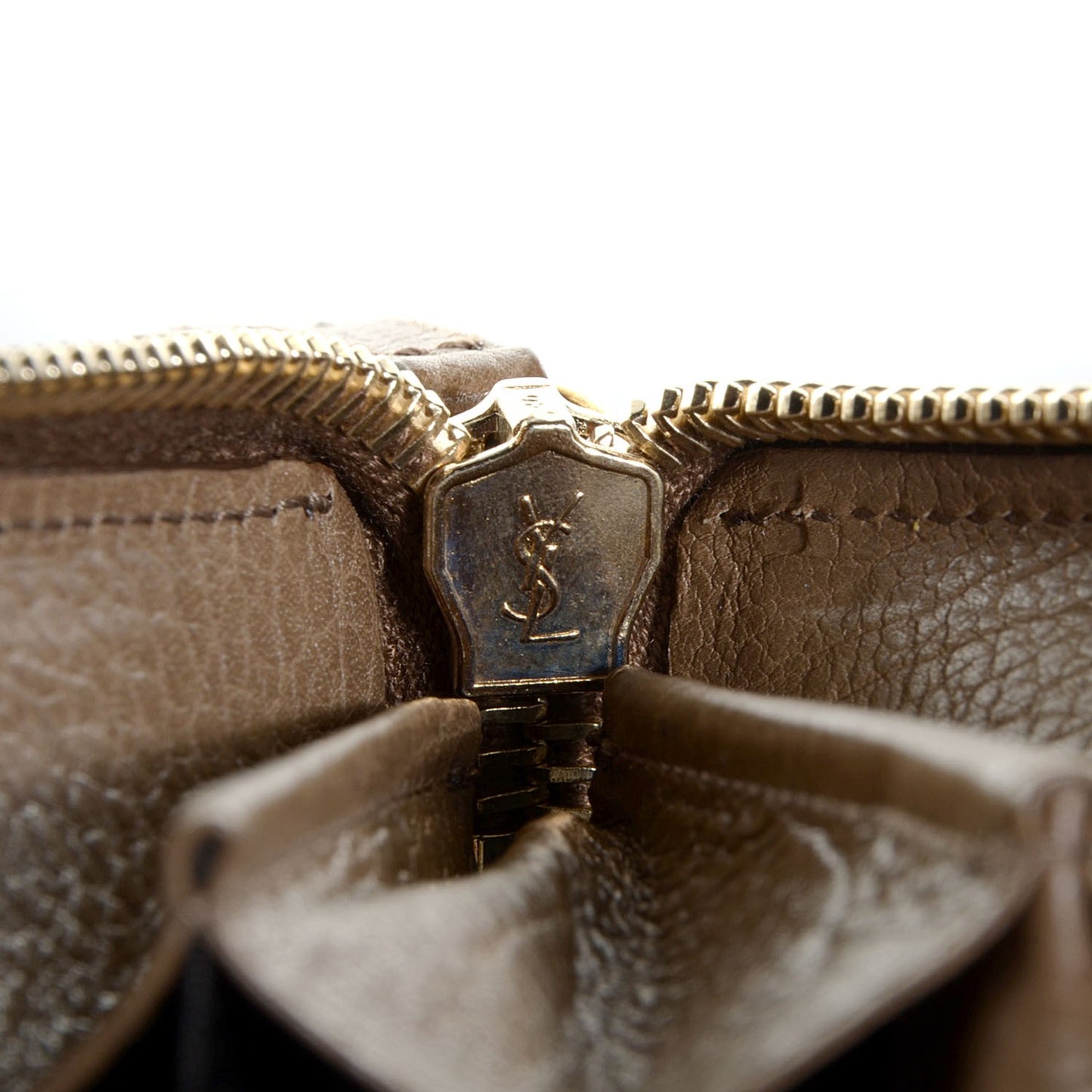 Calfskin Muse Zip Around Wallet Dark Beige