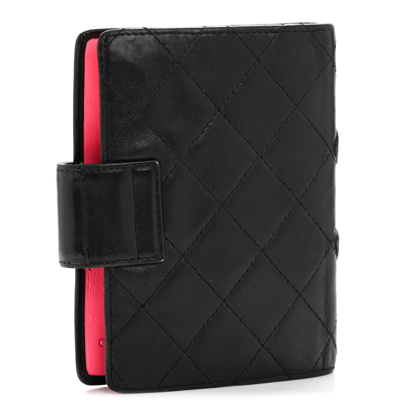 Calfskin Quilted Small Cambon Agenda Planner Black