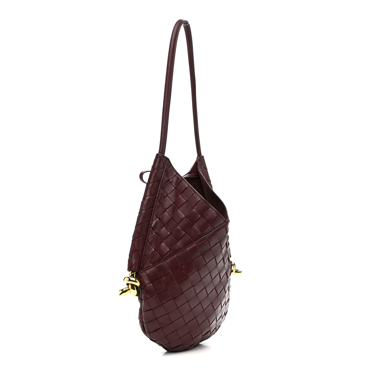 Nappa Intrecciato Small Solstice Hobo Barolo