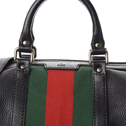 Gucci Calfskin Vintage Web Medium Boston Black 17 of 18
