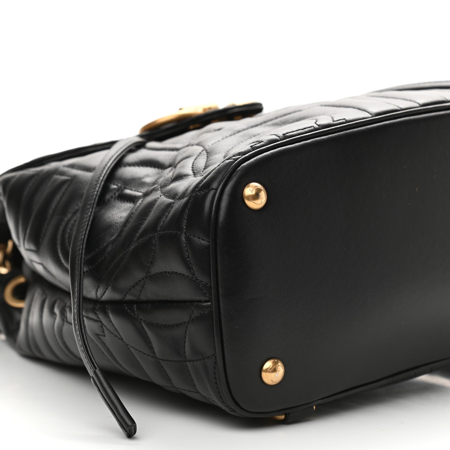 Salvatore Ferragamo Calfskin Quilted Gancini Backpack Black 8 of 9