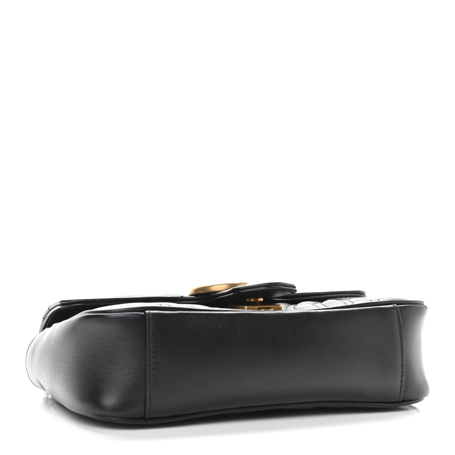 Gucci Calfskin Matelasse Mini GG Marmont Shoulder Bag Black 4 of 13