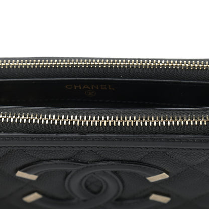 Chanel Caviar Quilted CC Filigree Clutch With Chain Black 11 of 13