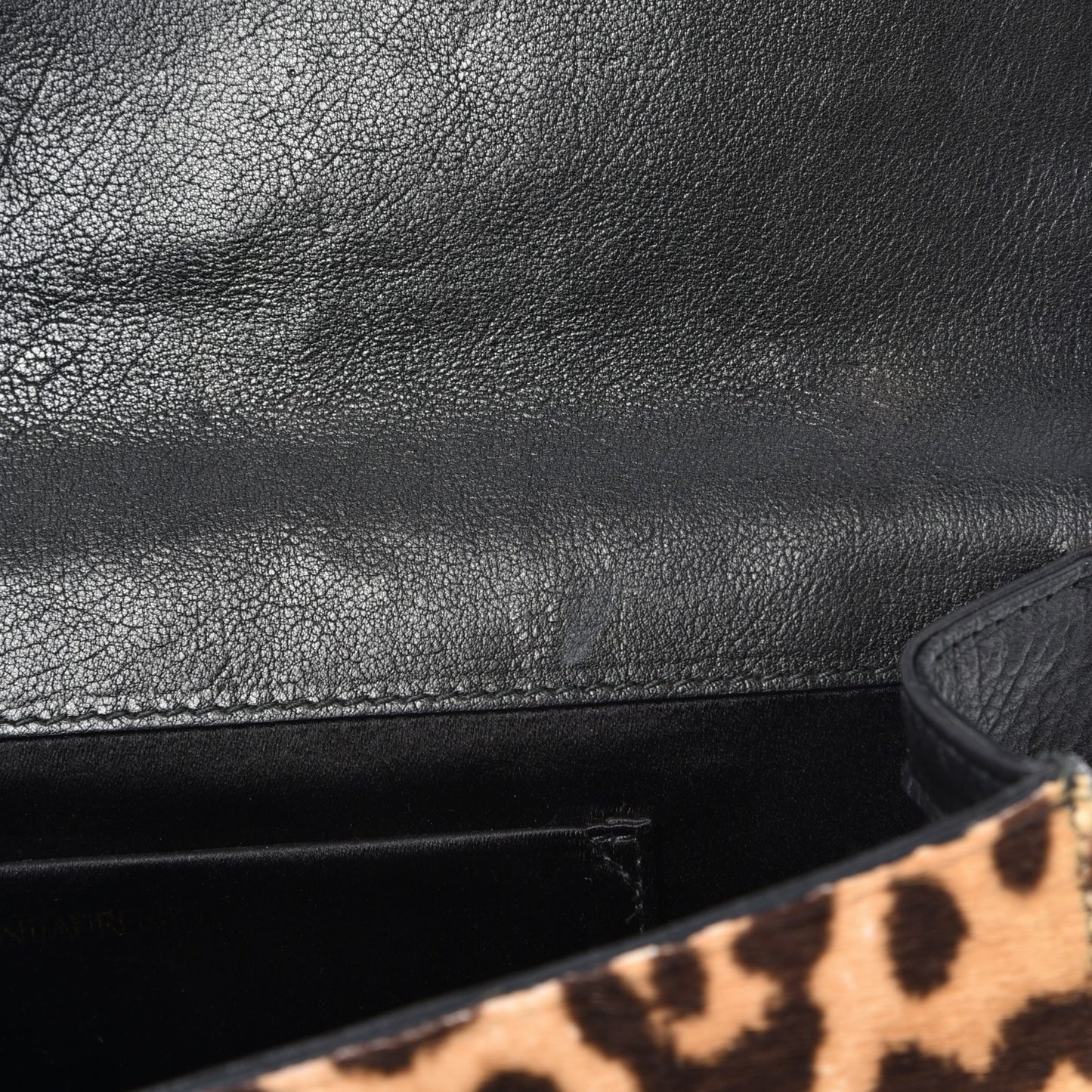 Pony Hair Leopard Print Y Ligne Clutch