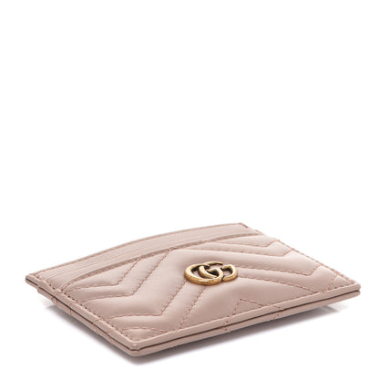 Gucci Calfskin Matelasse GG Marmont Card Holder Porcelain Rose 4 of 7