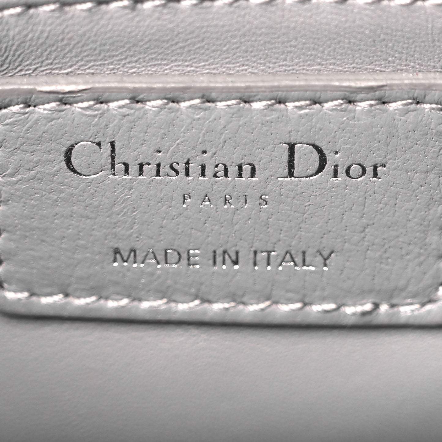 Lambskin Cannage Mini Lady Dior Crystal Strap Grey