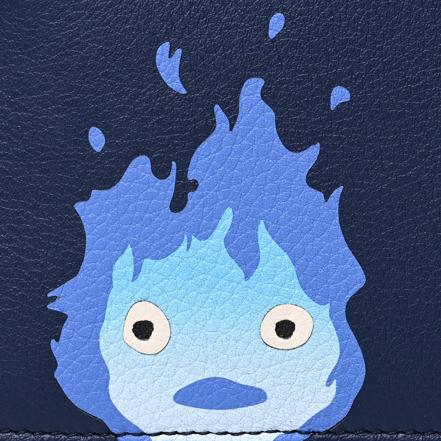 Loewe Classic Calfskin Howl's Moving Castle Calcifer Coin Cardholder Marine 8 of 11